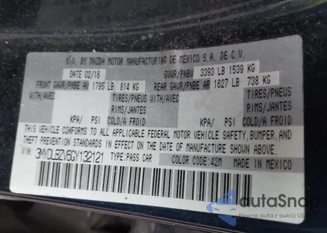 2016 Scion Ia from USA, damaged, VIN 3MYDLBZV6GY132121